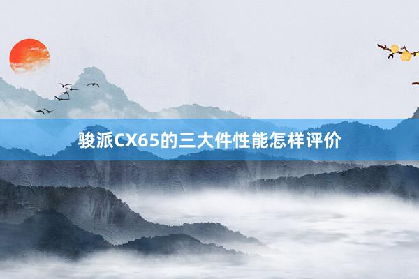 骏派CX65的三大件性能怎样评价