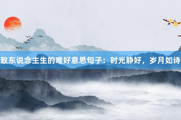 致东说念主生的唯好意思句子：时光静好，岁月如诗